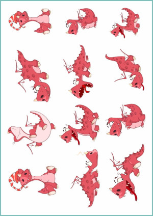 Tatuaże tymczasowe pink dino