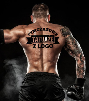 Tatuaż sponsorski dla sportowców | zmywalny, własna grafika | na gale mma, sporty walki
