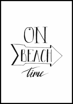 Plakat on beach time