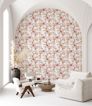Tapeta magnolia malowana akwarelą