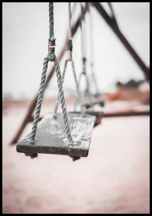 Plakat huśtawka na plaży