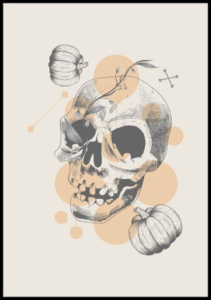 Plakat halloween czaszka