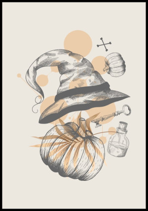 Plakat halloween kapelusz