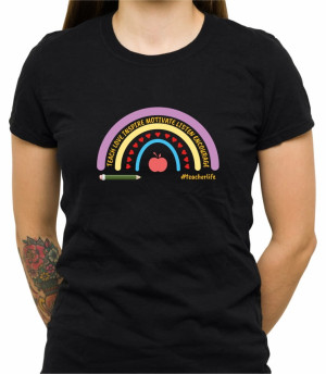 Koszulka rainbow teach love inspire