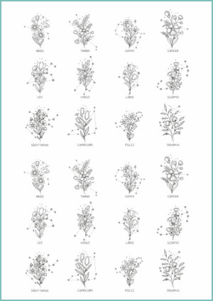 Tatuaże tymczasowe horoscope tattoo flowers