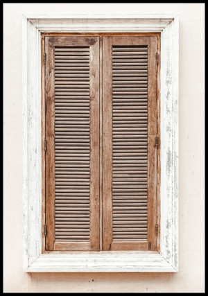 Plakat drewniane okiennice
