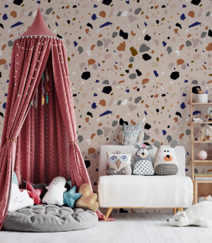 Tapeta beige terrazzo