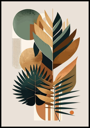 Plakat liście boho