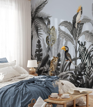 Fototapeta jungle trees and animals
