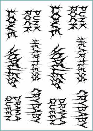 Tatuaże tymczasowe dark lettering tattoo