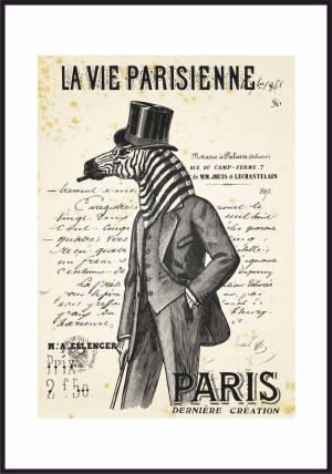 Plakat zebra w garniturze z cygarem