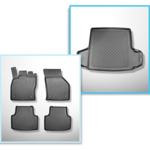 Kit tapis de coffre et tapis de voiture TPE pour: Skoda Octavia III 5E Crossover (05.2013-05.2020) - coffre supérieur (seuil de chargement plat);avec