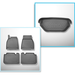 Kit tapis de coffre et tapis de voiture TPE pour: Tesla Model S 0 Coupé (01.2021-....) - coffre avant