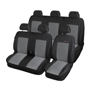 Housses de siège sur mesure adaptées pour Ford Transit VII Van (2013-2019) sur deux rangées de sièges - housse siege voiture - couverture siege - E2