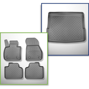 Kit tapis de coffre et tapis de voiture TPE pour: BMW X1 F48 Plug-in Hybrid SAV (03.2020-09.2022)