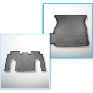 Kit tapis de coffre et tapis de voiture TPE pour: Tesla Model X SUV (01.2021-....) - 6 posti;II rangée;derrière 2ème rangée de sièges (3me rangée aba