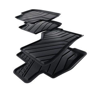 Tapis de sol en TPE adapté pour Volkswagen Golf VIII mHEV Hayon (11.2020-....) - transmission automatique - tapis de voiture - noir