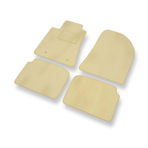 Tapis de Sol Velours adapté pour Toyota Avensis II Break, Liftback, Berline (2003-2008) - Premium tapis de voiture - beige