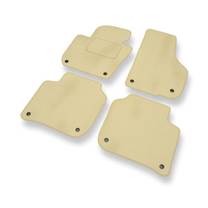 Tapis de Sol Velours adapté pour Skoda Superb II Break, Liftback (2008-2015) - Premium tapis de voiture - beige