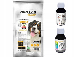 SUCHA KARMA DLA PSA PO STERYLIZACJI BIOFEED Z WOŁOWINA 15KG + GRATISY Kurczak duże rasy