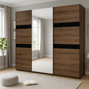 Elegancka szafa przesuwna z lustrem DENVI 250x215x69