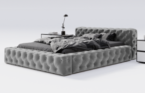 Łóżko tapicerowane WINSTON chesterfield 140x200 z pojemnikiem