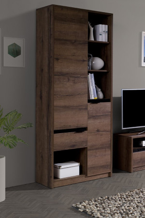 Elegancka Witryna, Szafa DENVI z Połyskującymi Wstawkami, różne kolory