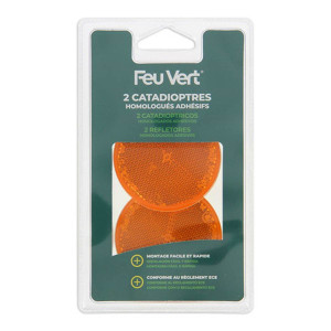 Catadióptrico redondo laranja (2 peças) Feu Vert