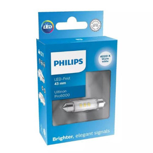 Lâmpada de incandescência de 43 mm Philips Ultinon Pro6000 1 unidade 12 V 4000 K