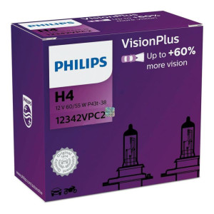 PHILIPS VisionPlus 60% H4 - 12V-60/55W - 2szt. w kartoniku