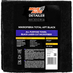 MOJE AUTO Detailer Mikrofibra 40x40 370g/m2 APT Black