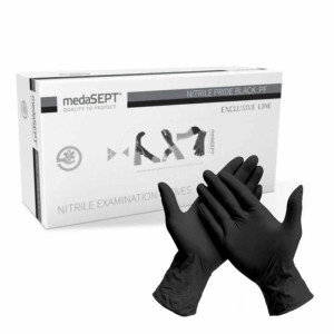 MEDASEPT Rękawice nitrylowe BLACK S - 100sztuk