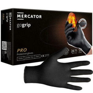 MERCATOR GoGrip BLACK (M) - rękawice nitrylowe