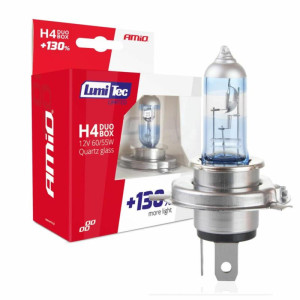 AMIO Żarówki halogenowe H4 12V 60/55W LumiTec LIMITED +130%  DUO