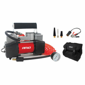 AMIO Kompresor samochodowy dwutłokowy 12V HQ ACOMP-04