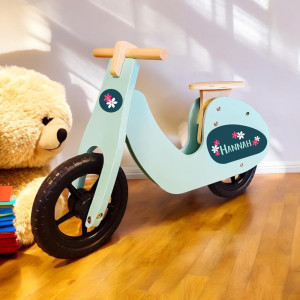 Loopfiets met naam flower | houten loopfiets | loopfiets 2 jaar