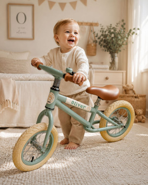 Loopfiets staal blitzy Beertje met naam | houten loopfiets