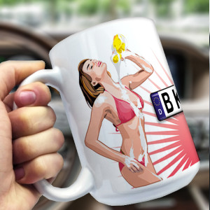 Coole personalisierte Tasse in Größe L in Design Sexy mit Sexy girl-2. - auto4style