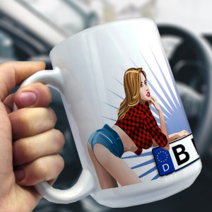 Coole personalisierte Tasse in Größe L in Design Sexy mit Sexy girl-4. - auto4style
