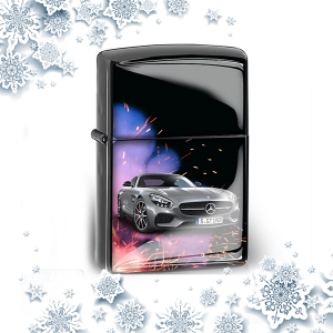 Persönlich gestaltetes Feuerzeugbenzin Feuer mit deinem Auto u. Kennzeichen untern Weihnachtbaum!