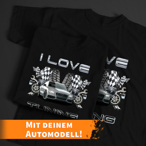 Personalisiertes Tuning T-Shirt Schwarz-L mit deinem Auto u. Kennzeichen! - auto4style