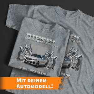 Personalisiertes Tuning T-Shirt Grau-L mit deinem Auto u. Kennzeichen! - auto4style