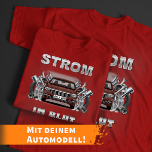 Personalisiertes Tuning T-Shirt Rot-L mit deinem Auto u. Kennzeichen! - auto4style