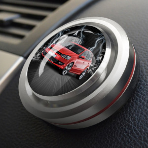 Individuelle Autoduftdose Chrom-M mit deinem Auto u. Kennzeichen mit Dunkle Stadt Hintergrund. - auto4style