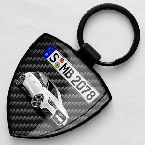 Personalisierter Schlüsselanhänger mit Automodell und Nummernschild - Kleine Geschenke für Männer, das ideale Autozubehör. Jetzt gestalten!
