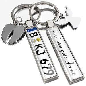 Vatertag Geschenk Vater Schlüsselanhänger Chrom mit deinem Automodell und Kennzeichen! Personalisierter Schlüsselanhänger Auto Mini Kennzeichen -