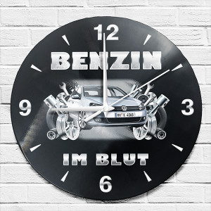 Tuning Fans Wanduhr Benzin im Blut inkl. Eigenem Auto - auto4style