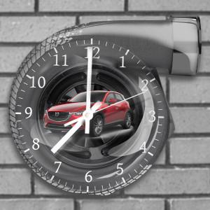 Individuelle Wanduhr mit deinem Auto u. Kennzeichen! Designs und Größen zur Auswahl: L, dark grey - auto4style