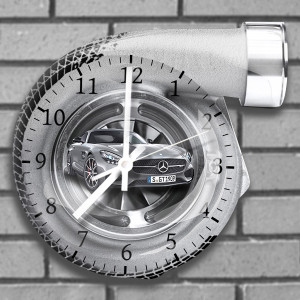 Individuelle Wanduhr mit deinem Auto u. Kennzeichen! Designs und Größen zur Auswahl: L, soft grey - auto4style