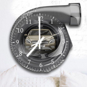 Individuelle Wanduhr mit deinem Auto u. Kennzeichen! Designs und Größen zur Auswahl: XL, dark grey - auto4style